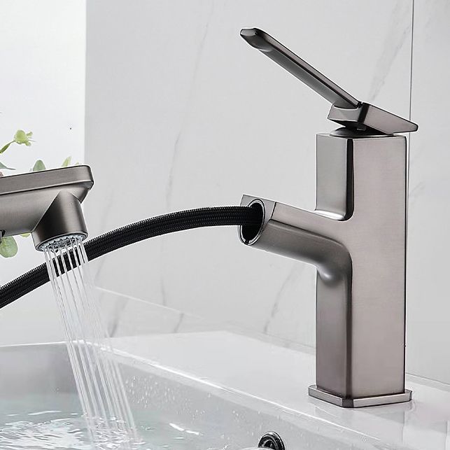 Modern Brass Sink Faucet Centerset Bathroom Faucet with Water Hose