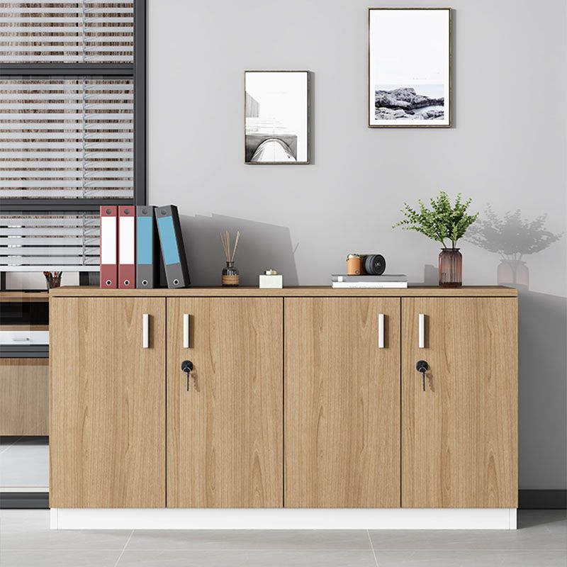 Modern Brown Engineered Wood File Cabinet with Lock Storage for Home Office