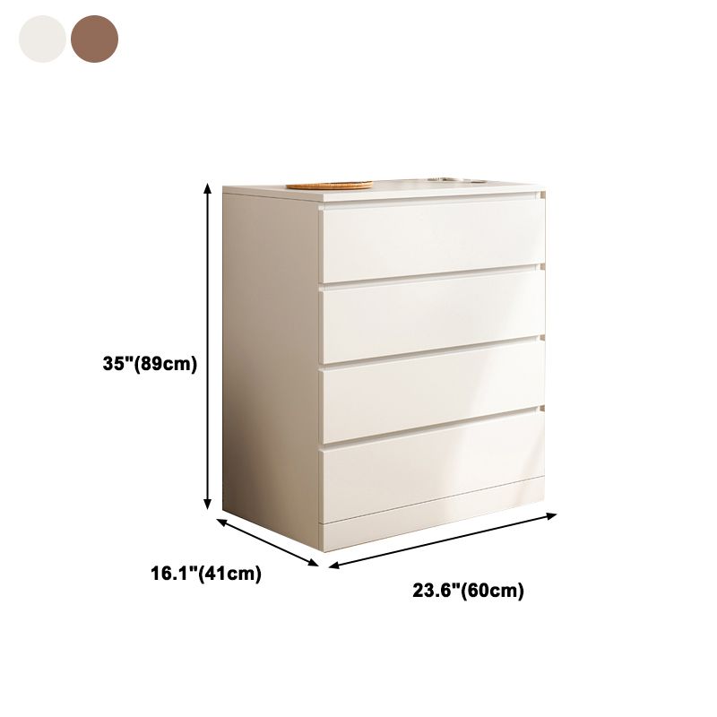 Modern Style Chest Wooden Storage Chest with Drawers in White and Brown