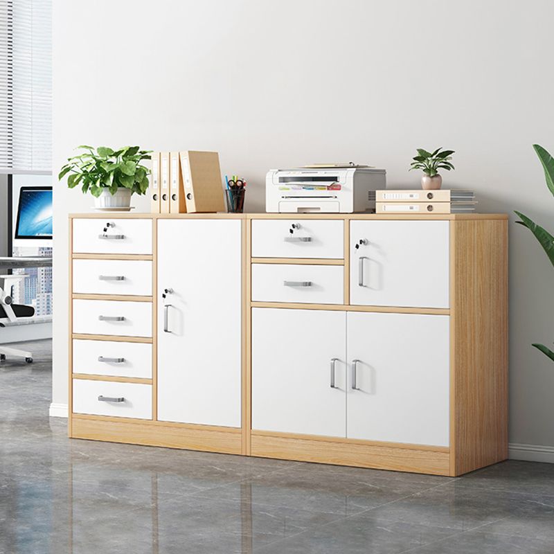 Nordic Style Filing Cabinet Color Block Drawers Wood File Cabinet for Home Office