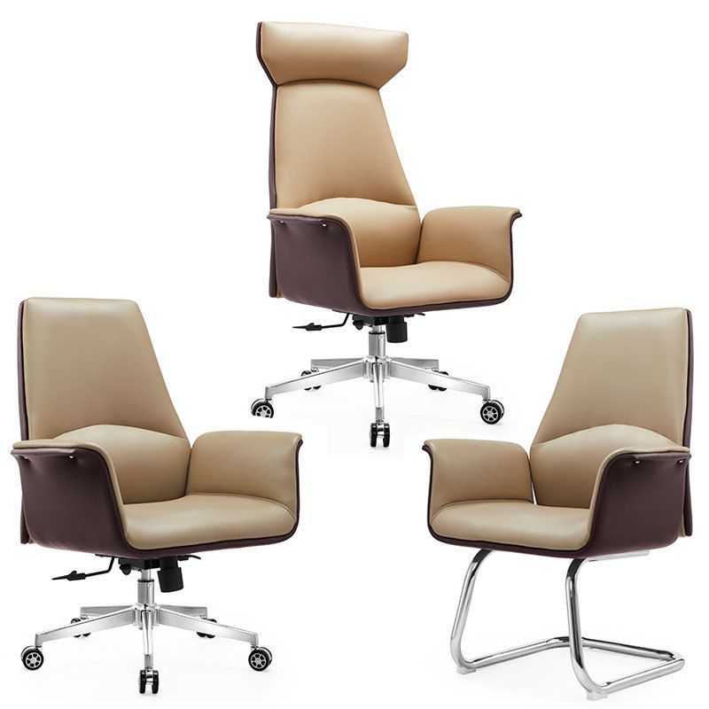 Modern Arms Included Chair Leather Desk Chair Ergonomic Home Office Chair