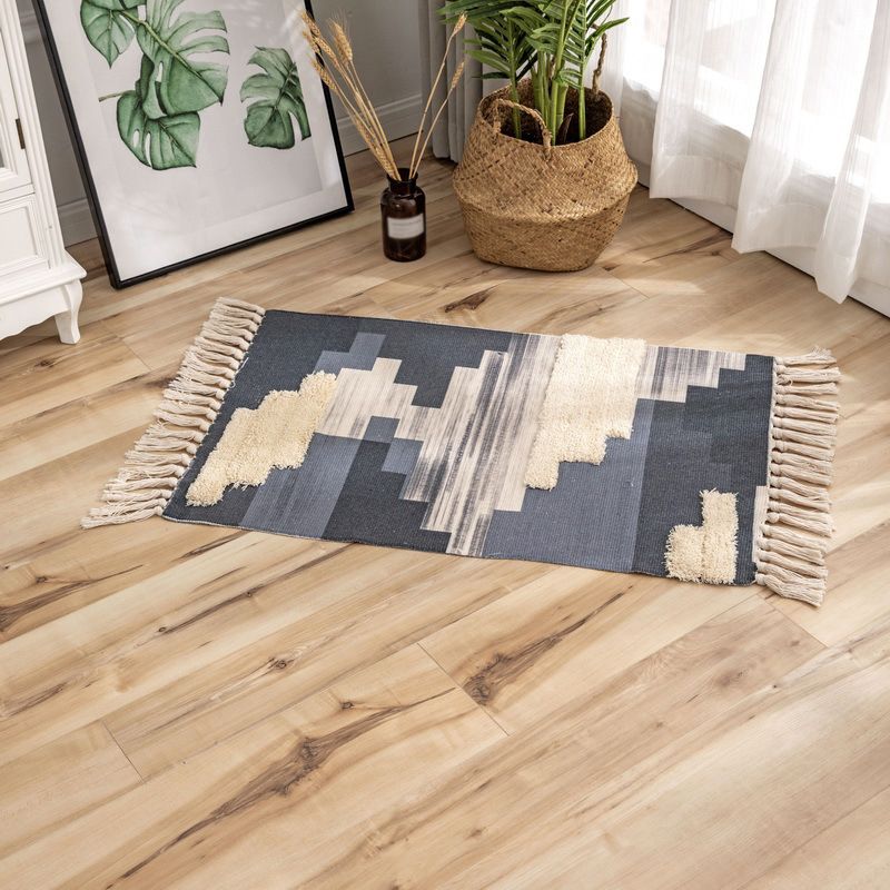 Fancy Beige Bohemian Carpet Polyester AmericanA Pattern Area tappeto Fringe Tappeto per decorazione per la casa