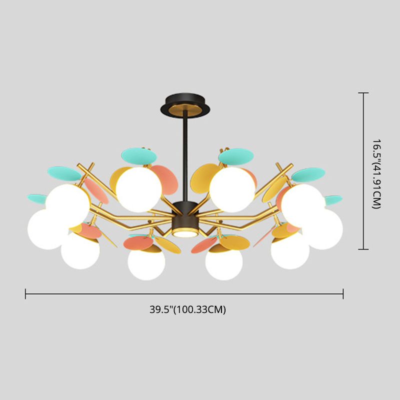 Shaded Metal Chandelier Lighting Fixture Modern Style Pendant Light Kit for Living Room