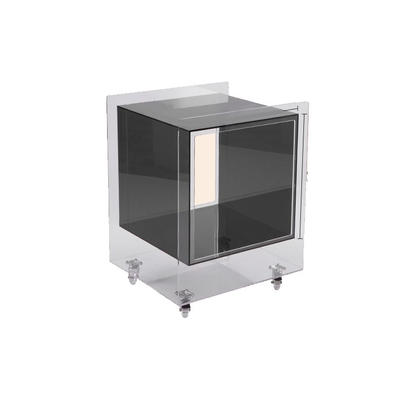 Square Acrylic Night Stand Open Storage Night Table for Bedroom