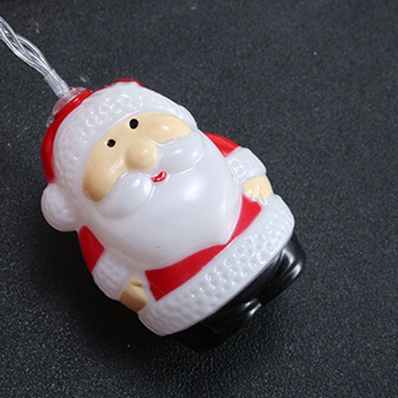 Cartoon Santa Claus Christmas Lamp Plastic Indoor LED String Light in Red