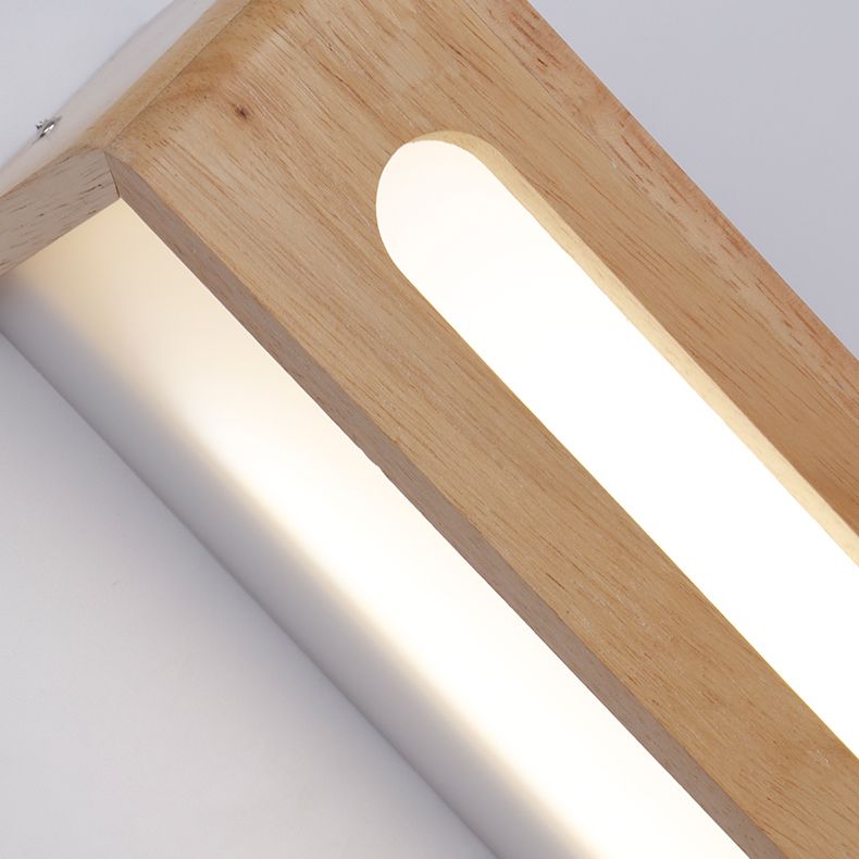 Simplicidad rectangle tocador de tocador luces de luz de madera lámparas de pared para baño