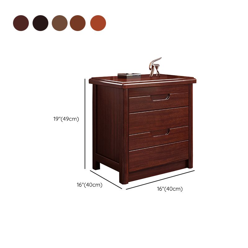 Modern Accent Table Nightstand Walnut Nightstand with Drawers