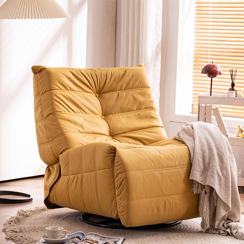 Contemporary Recliner Chair Solid Color Indoor Swivel Rocker Tufted Back