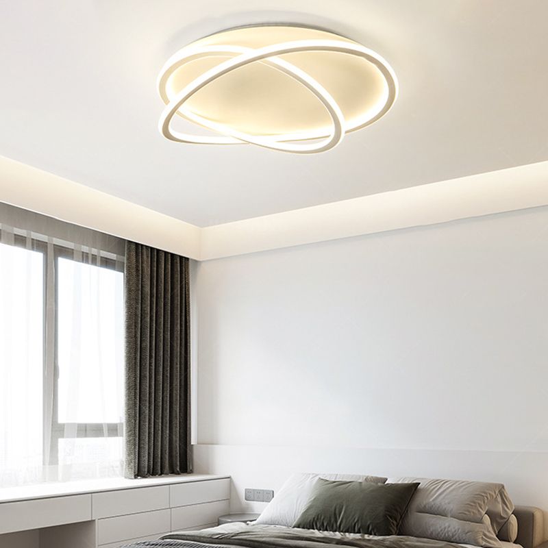 2 Lights Geometric Flush Mount Contemporary Metal Ceiling Light Fixture