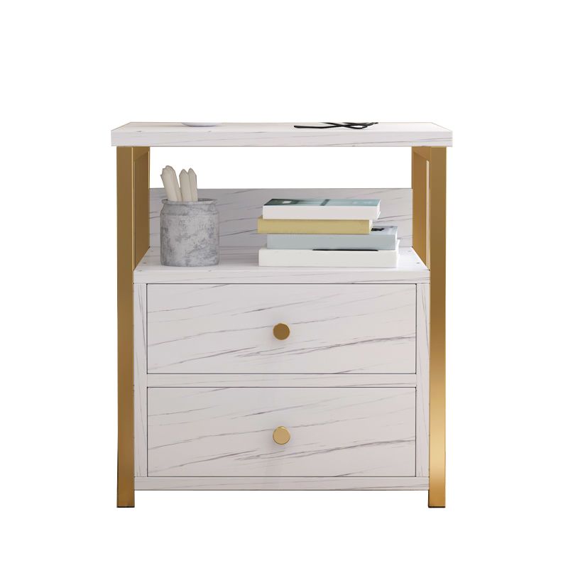 Modern Style Plate Countertop Metal Frame White/wood/walnut/off-white Nightstand