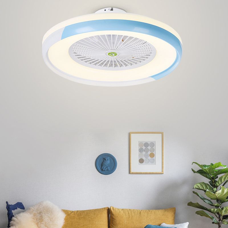 LED Round Ceiling Fan Light 23.6 Inch Modern Fan Lighting Fixture