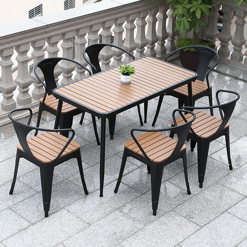 Industrial 1/2/5/7 Pieces Dining Set Reclaimed Wood Dining Table Set for Outdoor