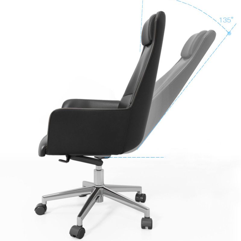 Modern Leather Desk Chair Adjustable Seat Height Task Chair for Office