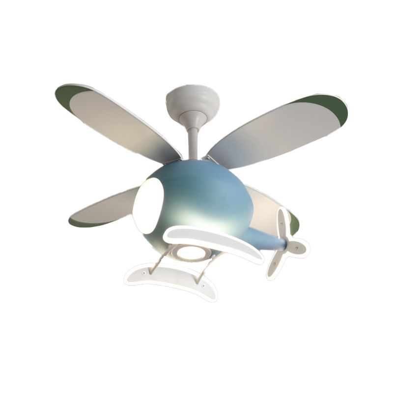 Nordic Style Ceiling Fan Lamp Helicopter Shape Ceiling Fan Light for Children's Room