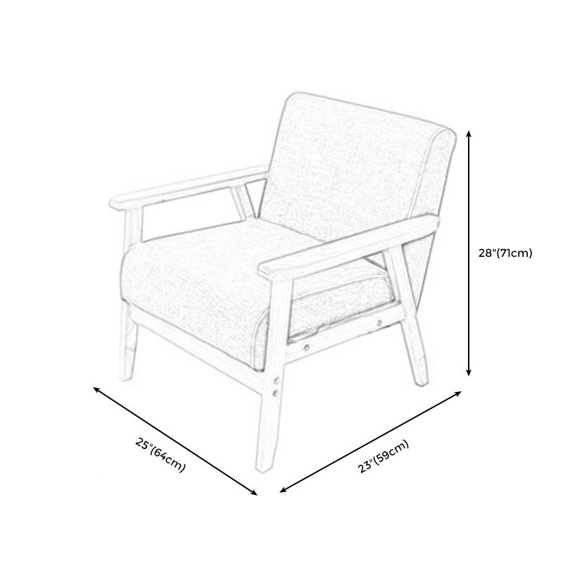 Linen Arm Chair 25.19" L x 23.22" W x 27.95" H Solid Wood Frame Accent Armchair