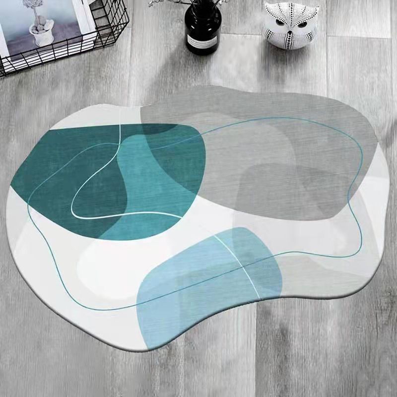 Light Green Gradient Ramp Rug Polyester Casual Rug Washable Rug for Home Decor