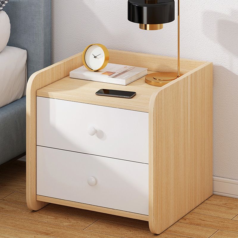 Contemporary Accent Table Nightstand Antique Finish Drawer Storage Bed Nightstand