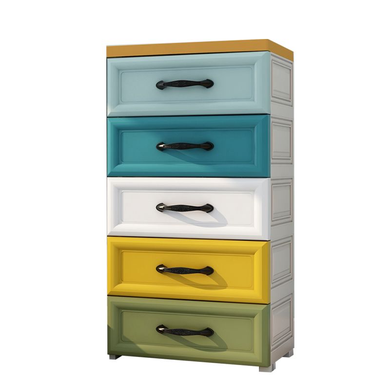 Modernism Vertical Kids Nightstand Plastic Nursery Dresser for Bedroom Home