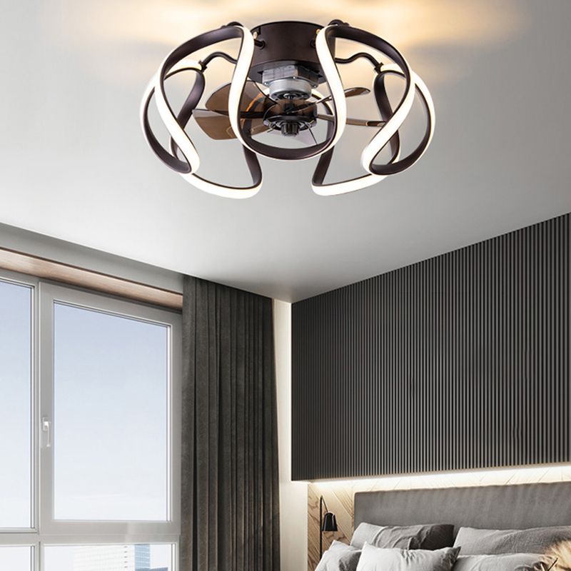 Metal Geometric Shape Ceiling Fans Modern 1-Light Ceiling Fan Lamp Fixture