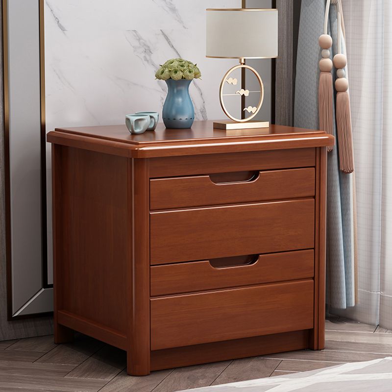 Solid Wood Accent Table Nightstand Modern Nightstand with Drawers