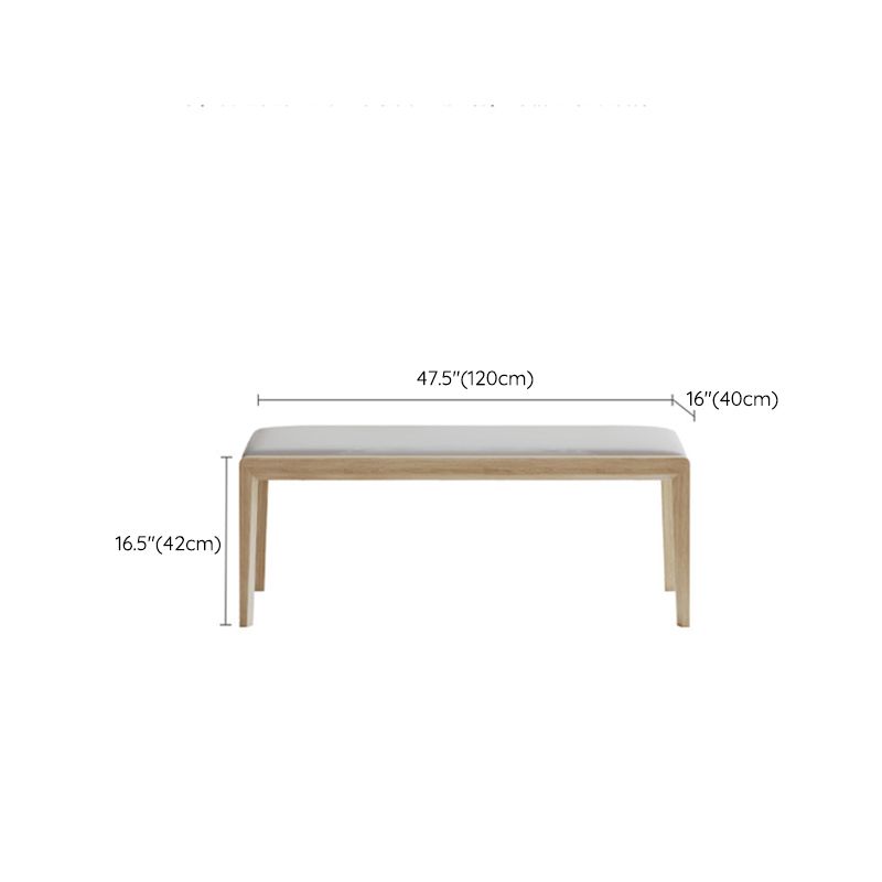 15.6-inch Width Modern Seating Bench Cushioned Solid Wood Bench