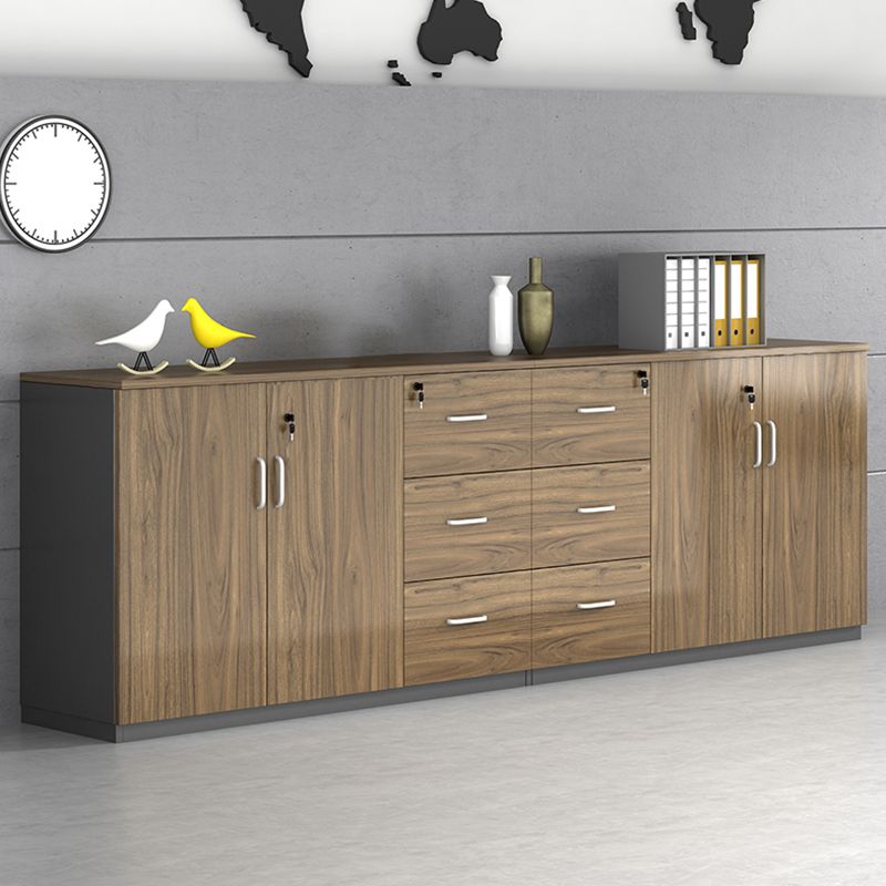 Nordic Style File Cabinets Solid Wood Frame Key Lock Horizontal File Cabinet