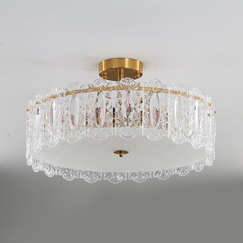 Modern Style Glass Shade Ceiling Light Simplicity Flush Mount for Bedroom