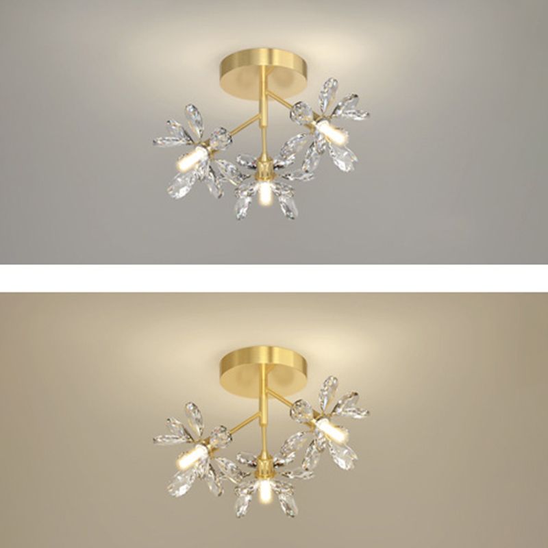 Starburst Flush Ceiling Lights Modern Crystal Flush Mount for Hallway