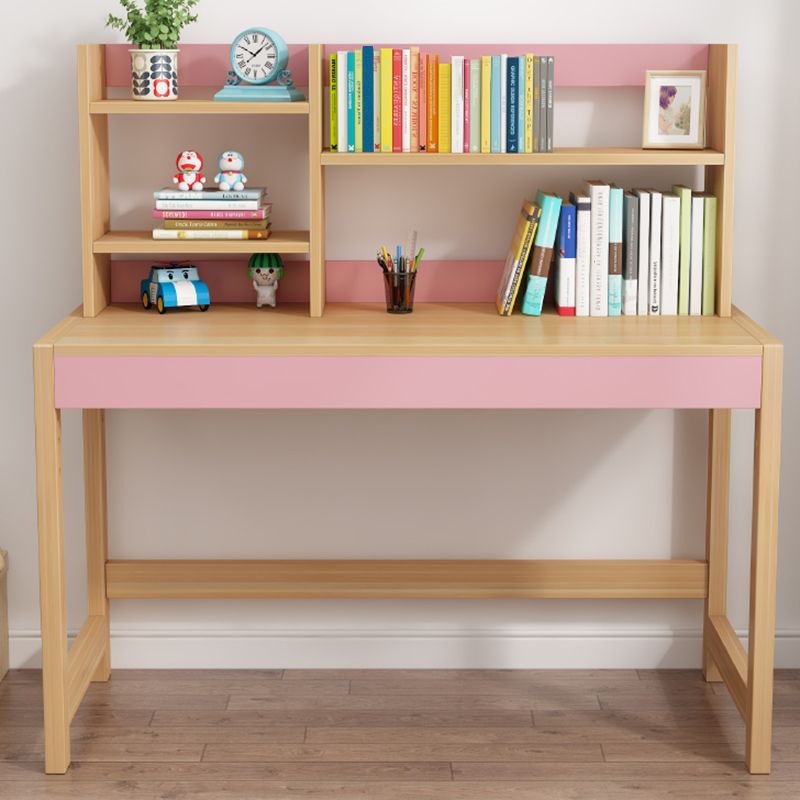 Modern Natural Children's Desk with Storage Shelves and 2 Drawers