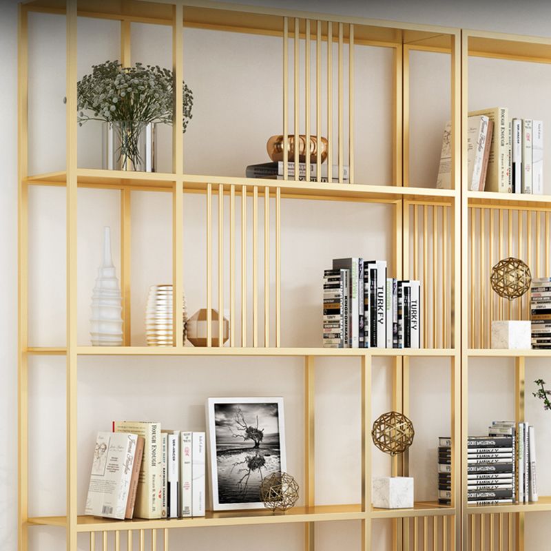 Metal Open Back Bookshelf Industrial Vertical Bookcase for Living Room