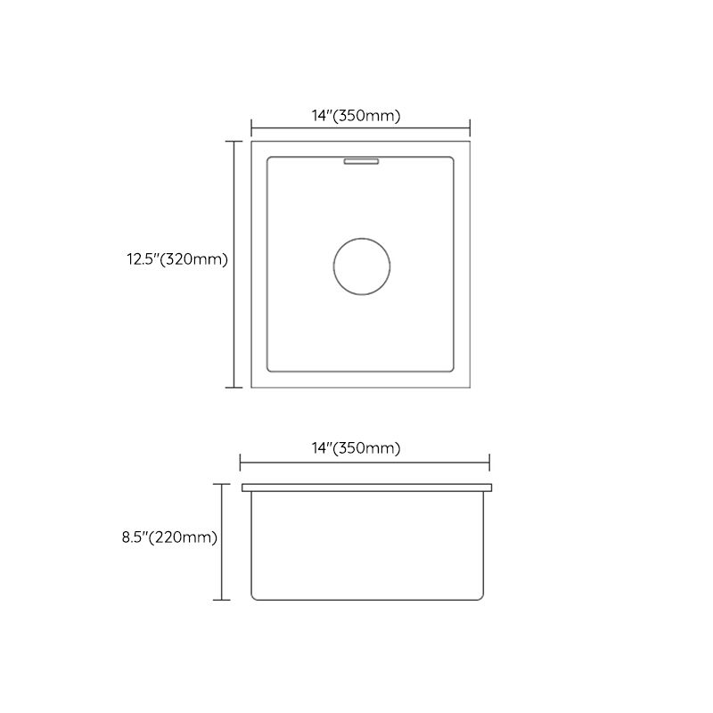 Rectangle Stainless Steel Kitchen Sink with Basket Strainer Sink