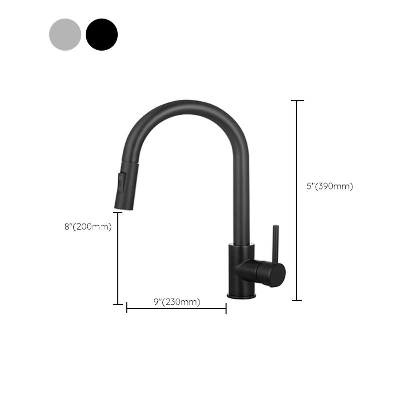 Modern Style Kitchen Faucet Gooseneck Kitchen Faucet with Pull down Sprayer