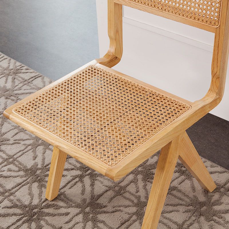 Modern Wicker Dining Chairs for Home Armless Open Back Dining Side Chair