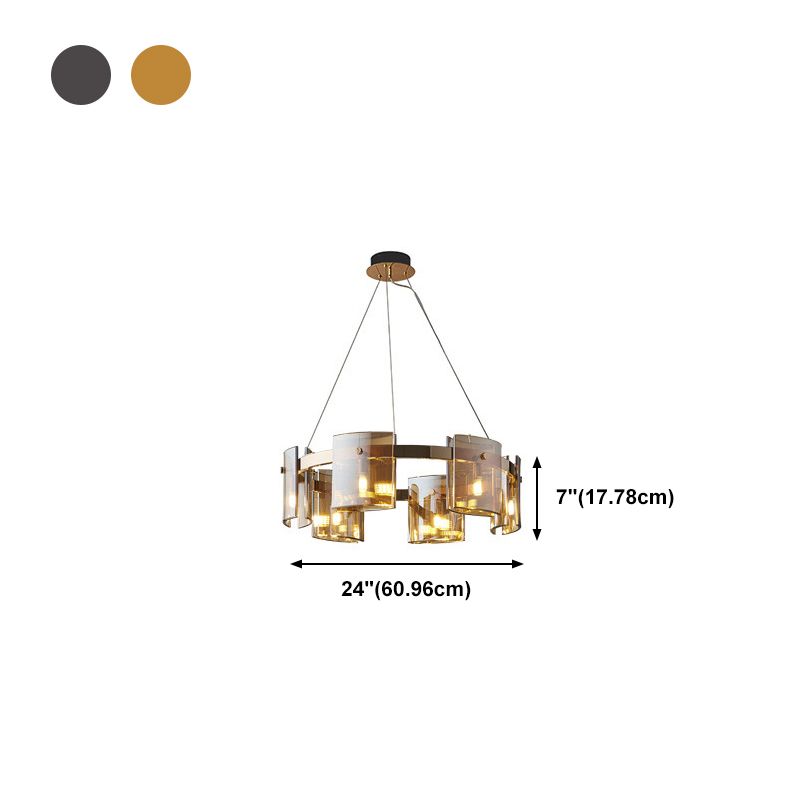 Modern Style Chandelier Light Glass Metal Pendant Light for Living Room