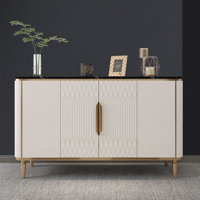 Glam Style Gold Base Sideboard Cabinet 35.4-inch High Engineered Wood Credenza