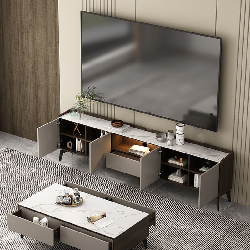 Modern TV Console Stone Media Console TV Media Console with Drawer