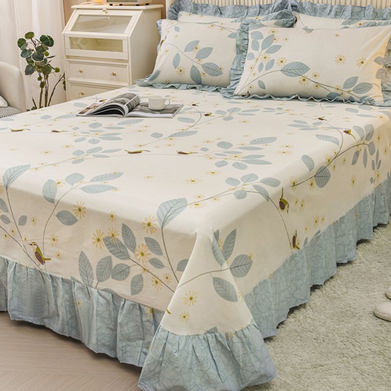 Sheets Cotton Floral Printed Ultra Soft Wrinkle Resistant Breathable Bed Sheet Set