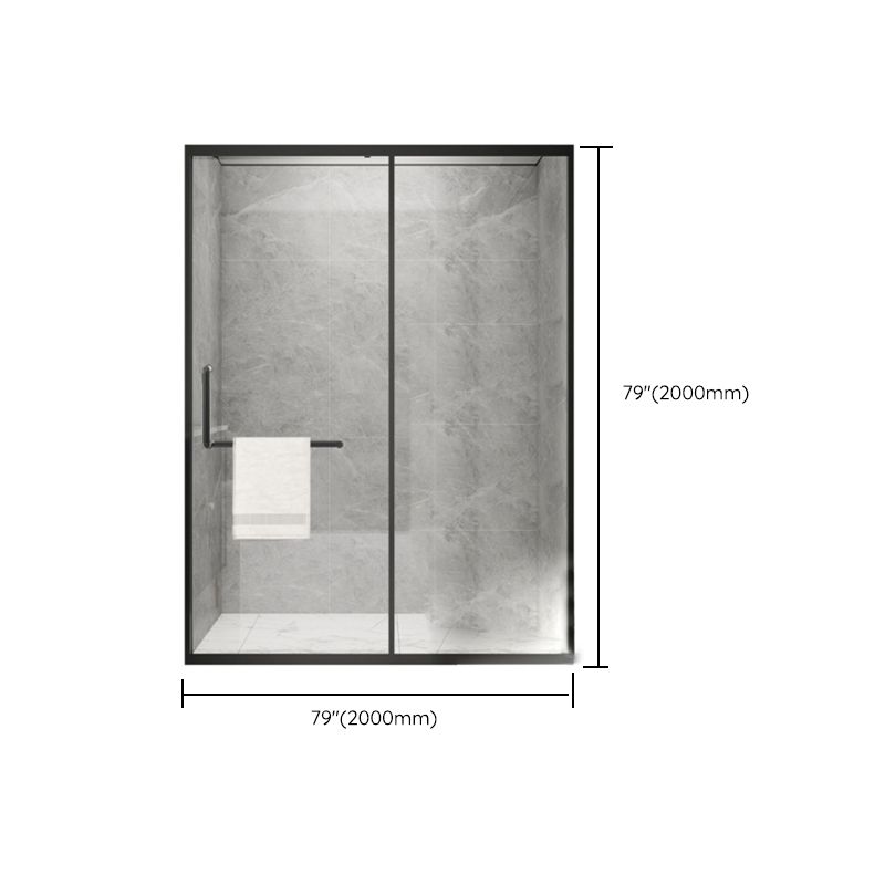 Metal Frame Single Sliding Shower Doors Modern Transparent Shower Shower Bath Door