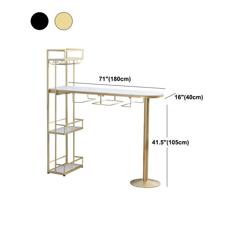 Indoor Modern Style Bar Table 42-inch Height Stone Top Bistro Table