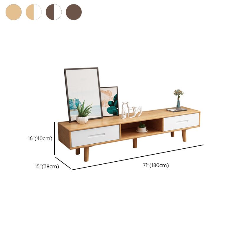 Contemporary TV Media Stand Solid Wood TV Console for Living Room