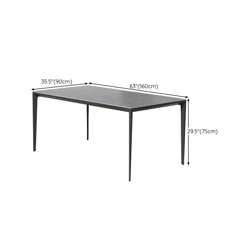 Metal Industrial Dining Table Gray Water Resistant Patio Table