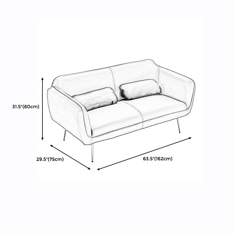 Sofá moderno de cuero moderno de mediados de siglo 31.1 "H Loveseat de brazo inclinado