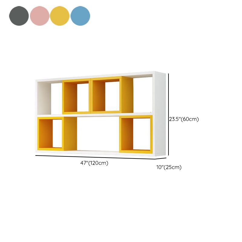 Engineered Wood Floating Bookcase Contemporary Closed Back Bookshelf