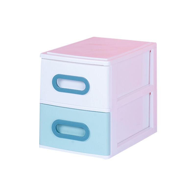 Plastic File Cabinet Vertical Color Block File Cabinet with Drawers for Home Office