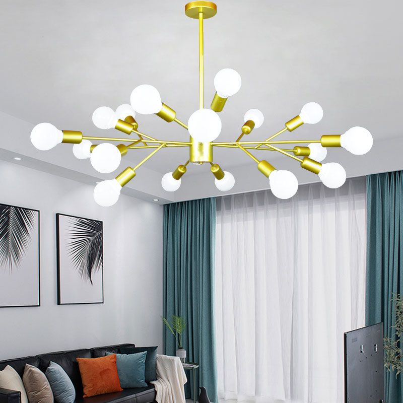 Radial Shape Chandelier Lights Industrial Style Metal Pendant Light Fixtures