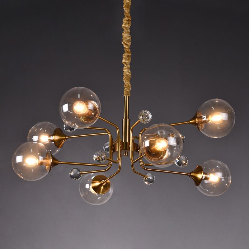 Orb Chandelier Pendant Light Nordic-Style Glass Chandelier Light Fixture for Living Room