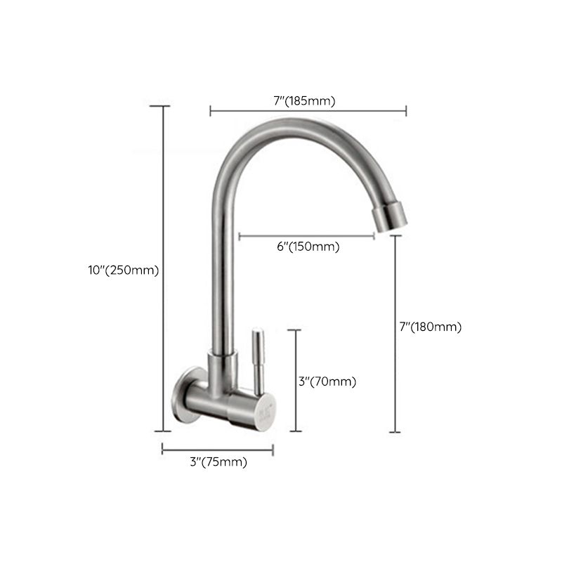 Contemporary Single Handle Bar Faucet Pull-down  Wall-mounted Faucet in Chrome