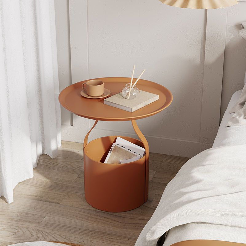 Contemporary Open Storage Bedside Cabinet Metal Accent Table Nightstand for Bedroom