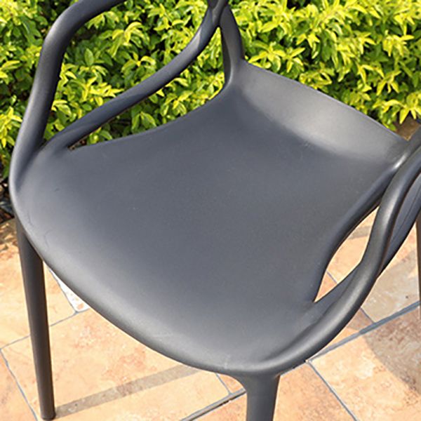 Contemporary Plastic Outdoors Dining Chairs Water Repellent Outdoors Dining Chairs