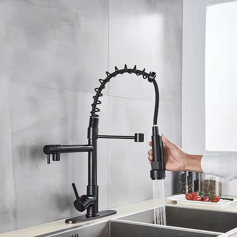 2-Function Kitchen Faucet 2-Handle Pull down Modern Farmhouse Kitchen Faucet